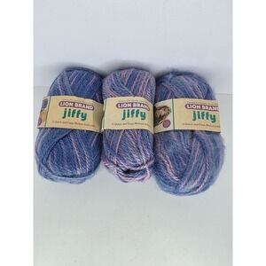 3 Purple Striped 311 Jiffy Lion Brand St Louis Mohair‎ Look 2.5oz 115yd Yarn
